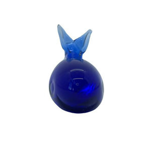 Blown Glass Blue Whale Paperweight Figure